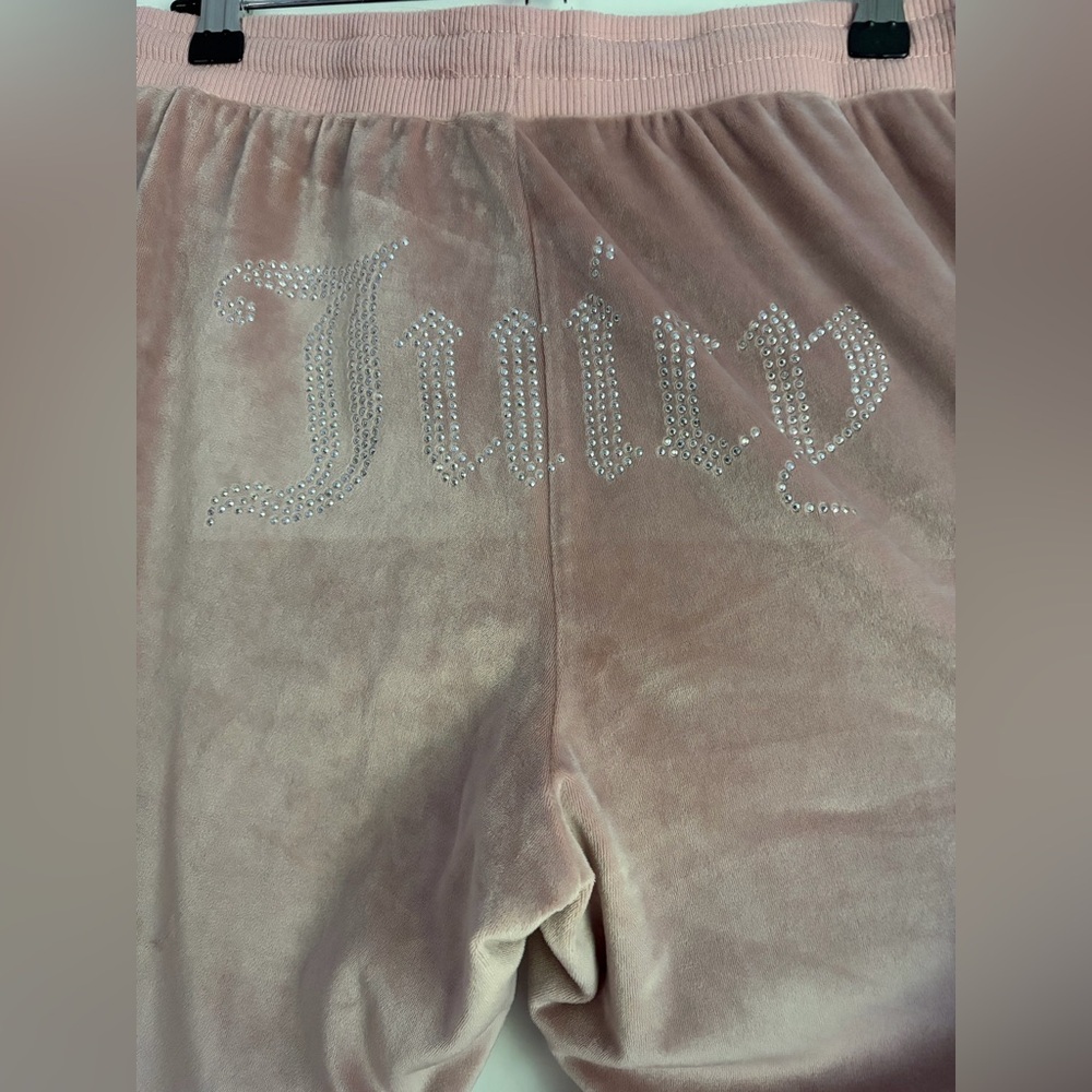Juicy Couture Mauve Pink Velour Pajama Set with Rhinestone Logos - Picture 6 of 9